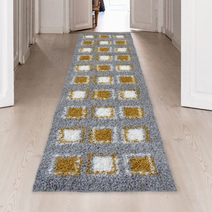 Verve Shaggy Cube Ochre Rug, rugs, mat, mats, carpeting, carpet, carpets, matting, floor