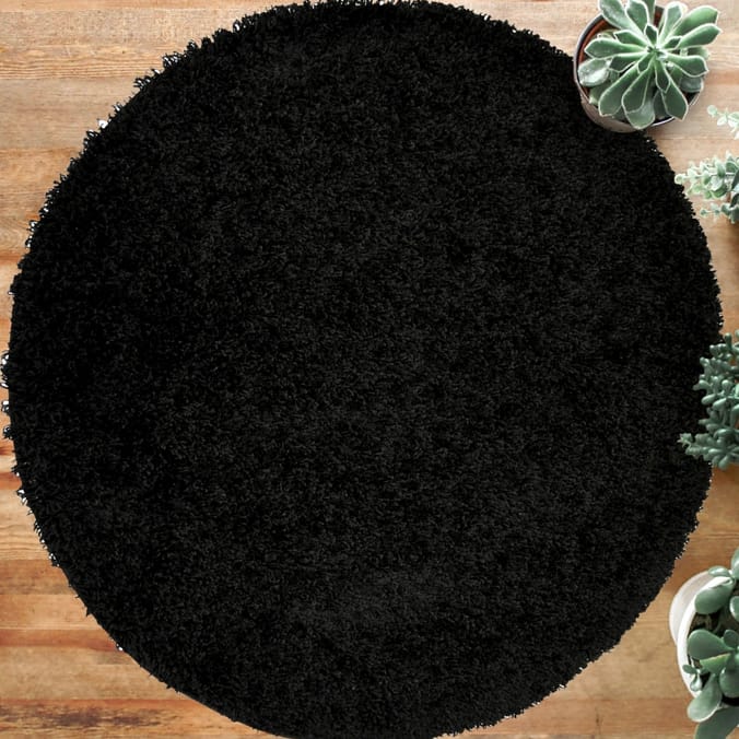 Verve Shaggy Plain Black Rug, rugs, mat, mats, carpeting, carpet, carpets, matting, floor