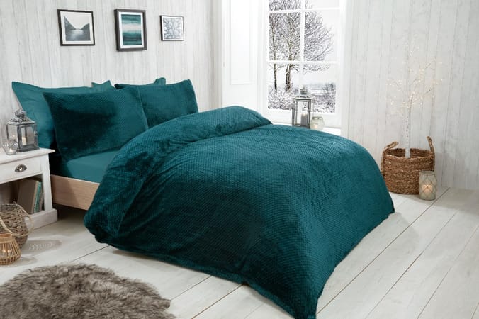 Sleepdown waffle fleece duvet set sale