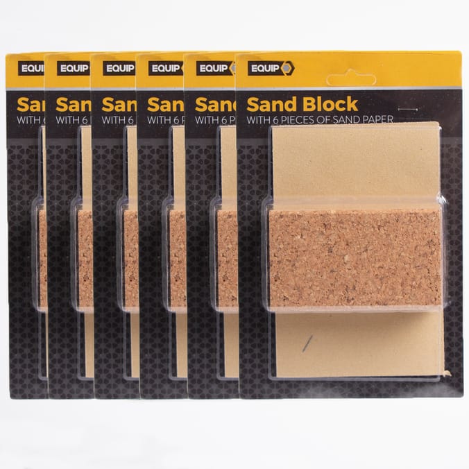 Equip: Sand Block With 6 Pieces Of Sand Paper (6 Pack)