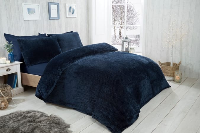 Navy teddy fleece discount bedding