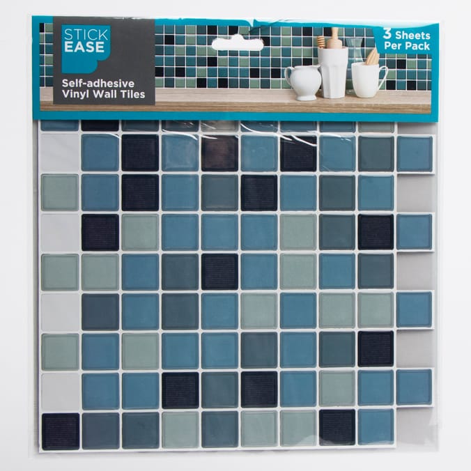 Stick Ease SelfAdhesive Vinyl Wall Tiles Emerald Mosaic (2 x 3 Pack