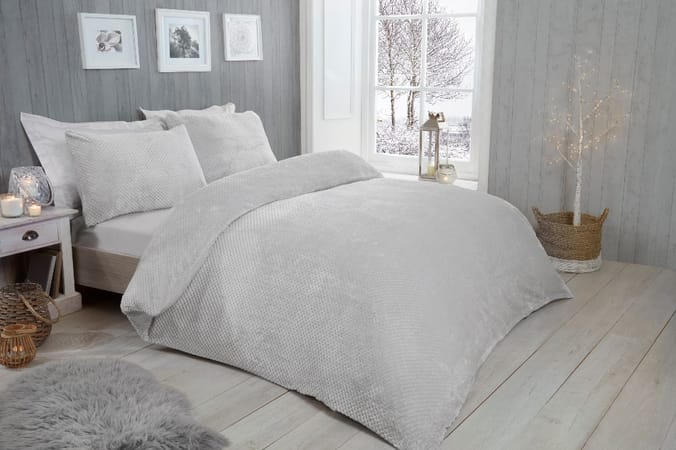 Sleepdown waffle fleece duvet set new arrivals