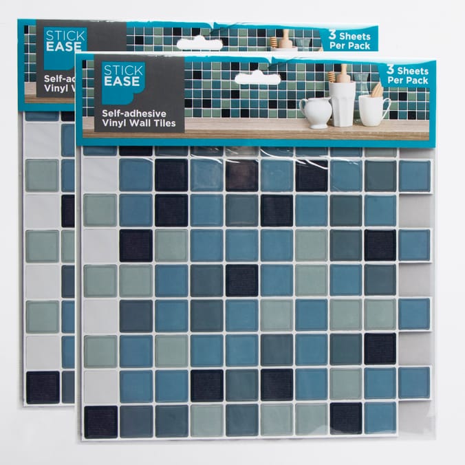 Stick Ease SelfAdhesive Vinyl Wall Tiles Emerald Mosaic (2 x 3 Pack
