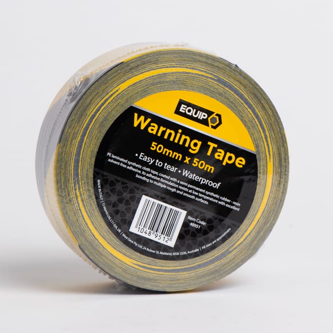 Equip Warning Tape 50m Black/Yellow, Equip Red Warning Tape