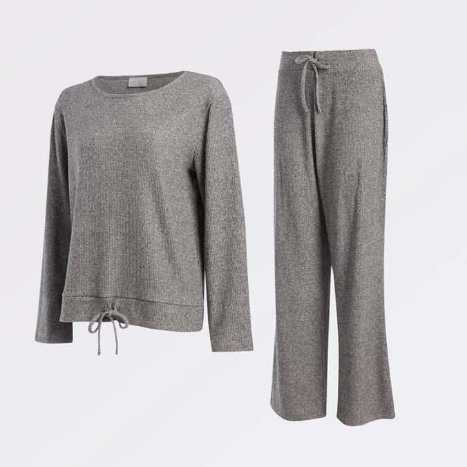Jeff Co by Jeff Banks Grey Bell Sleeved Jog Set pjs trackies women s ladies lady s womens tracksuits two piece matching sets loungewear lounge wears comfy cosy 10892299 Home Bargains