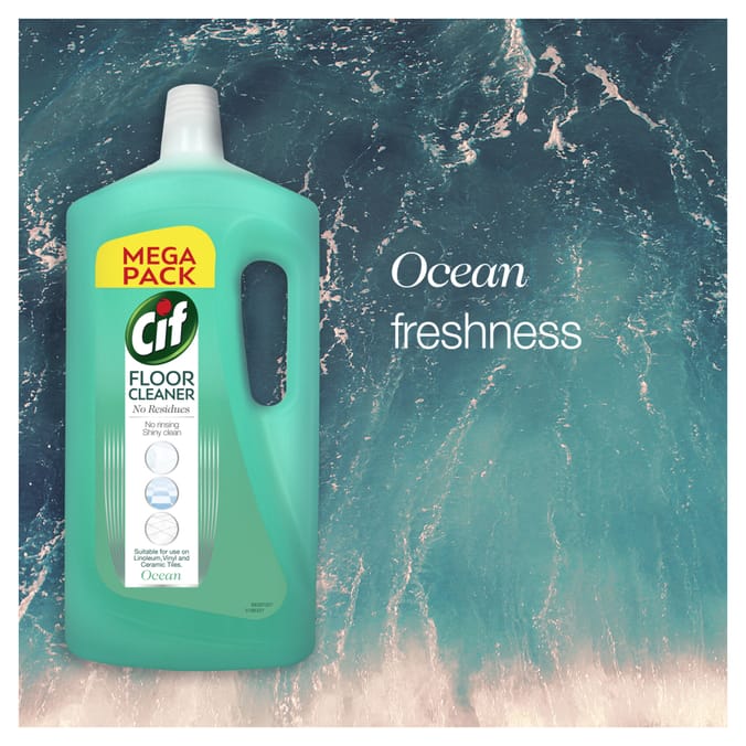 Cif Ocean Floor Cleaner 2 x 2L, Floor Cleaner, Wood Floor Cleaner, Large Floor Cleaner, Multi