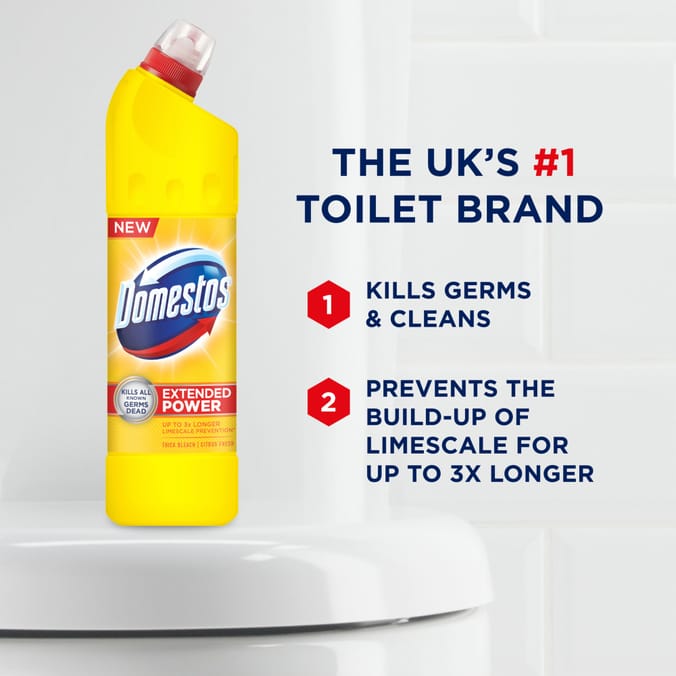 Domestos Citrus Fresh Thick Bleach 6 x 750 ml, Bottles of Bleach