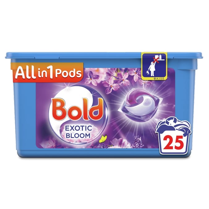 Bold All-in-1 Pods Washing Liquid Capsules Exotic Bloom 25 Washes ...