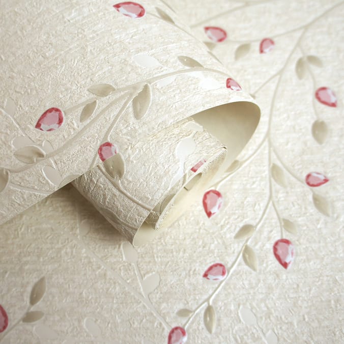 Opus Amelio Red/Beige Wallpaper 35702 35701, wall, home, decor