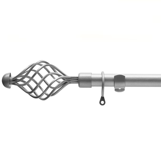 Alan Symonds Spiral Curtain Pole Set Silver, 5039373047669