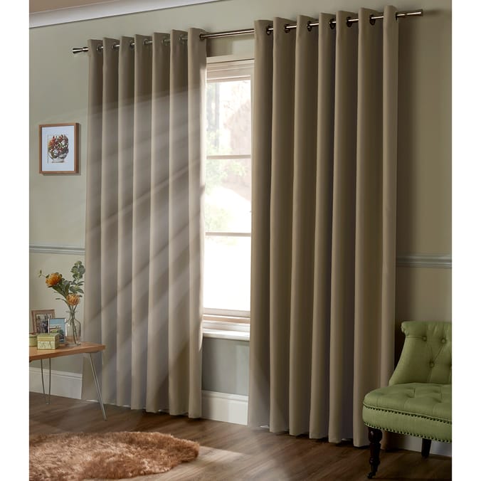 Alan Symonds Essential Blackout Curtains Beige, 5039373072470