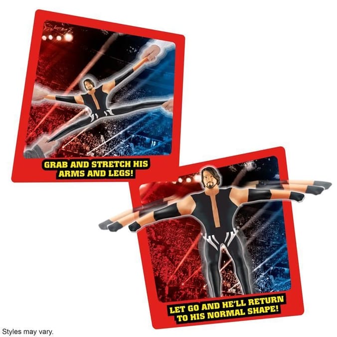 Stretch Mini WWE A J Styles Figure wrestlings figures aj styles a.j small miniature stretch Armstrong stretching stretches kids childrens children s action 5029736069872 Home Bargains