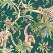 Jungle Animals Green Wallpaper 