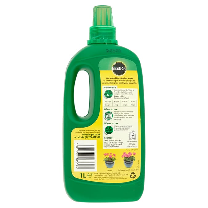 MiracleGro Pour & Feed Ready To Use Plant Food 1l (Case Of 2