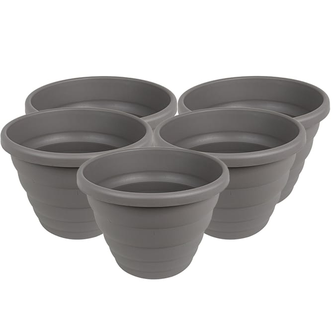 Wham Beehive 48cm Round Pot (5 x Grey), planter, planters, garden