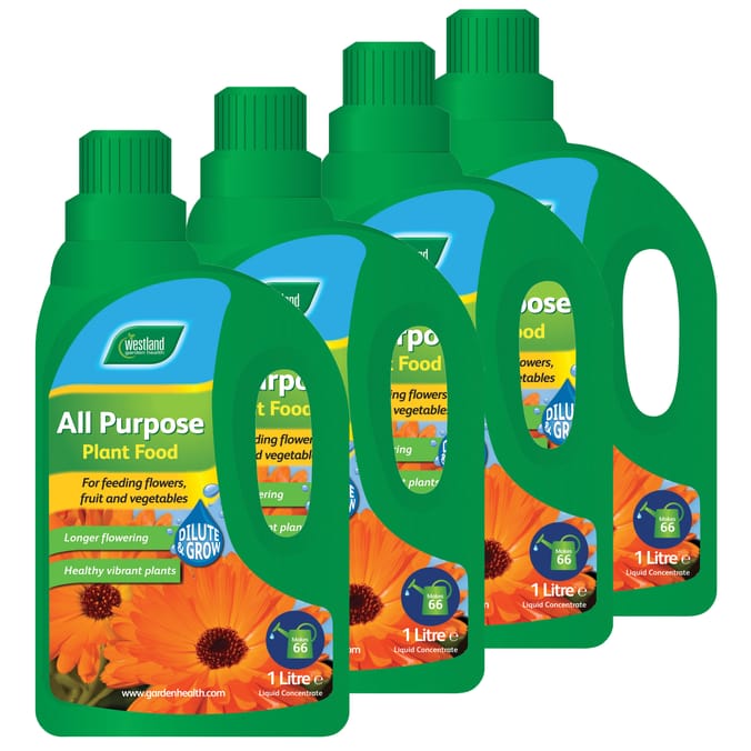 Westland All Purpose Plant Food, 4 x 1L, Plant Food, All Purpose Plant