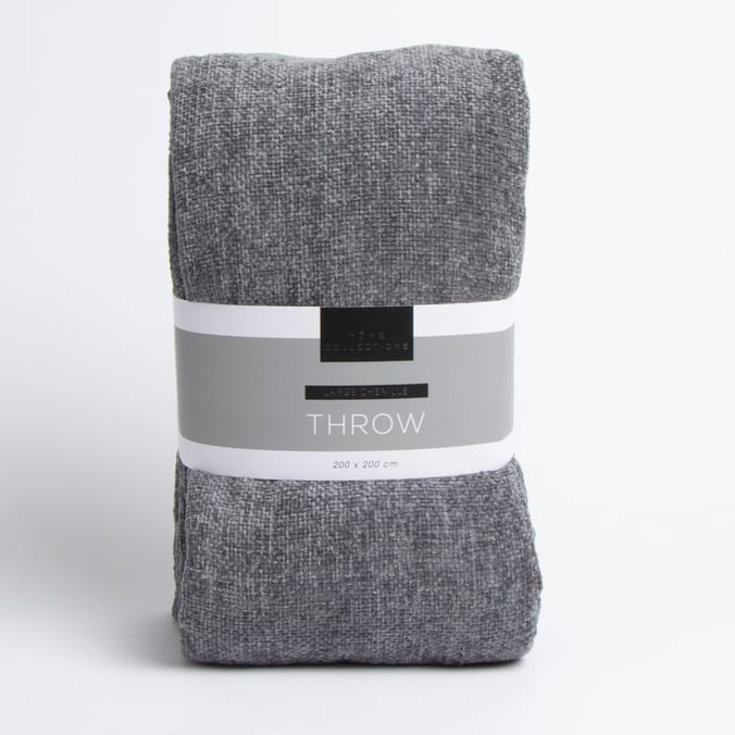 Home Collections Large Chenille Throw Grey, blankets thows snuggly