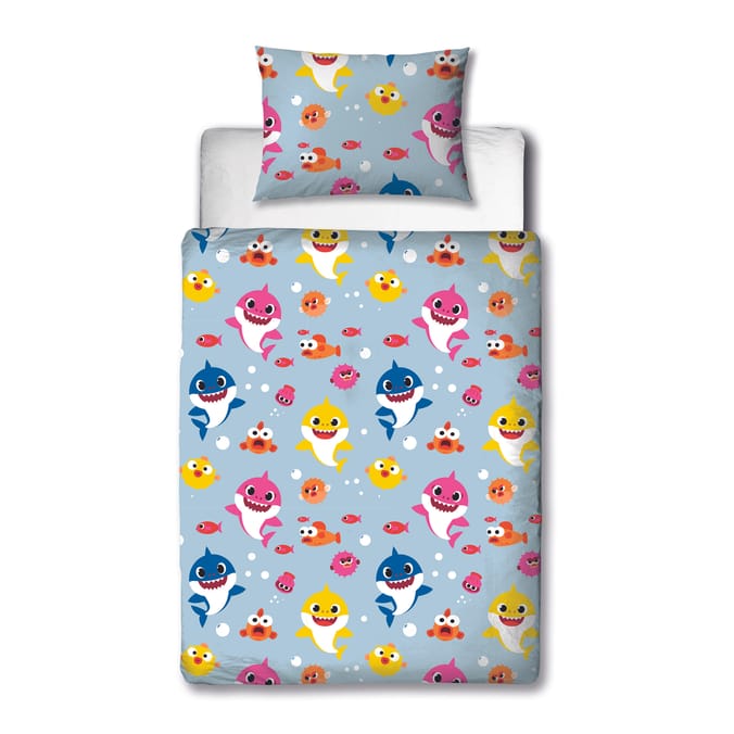 Baby Shark Fishes Junior Panel Reversible Duvet Set, duvets covers sets ...