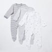 Pure Baby: Baby Grow Printed Suits - Grey 3 Pack