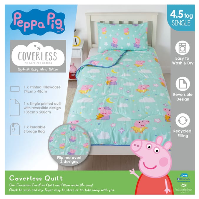 Peppa Pig House on a hill Bedding Single Reversible Duvet Cover