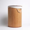 Home Collections: Round Bamboo Laundry Basket With Lid - Brown