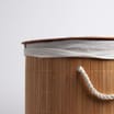 Home Collections: Round Bamboo Laundry Basket With Lid - Brown