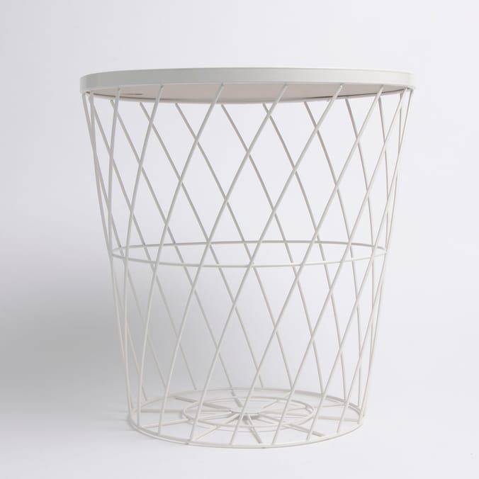 Home Collections: Lidded Storage Basket - White