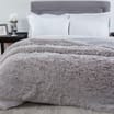 Sleepdown Luxury Long Pile Faux Fur Throw: Silver