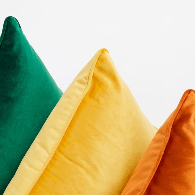 Home Collections Small Velvet Feather Cushion Navy And Bedroom Living