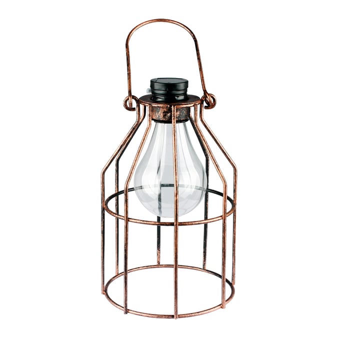 Firefly: LED Wire Frame Lantern Solar Light - Copper (Case of 2)