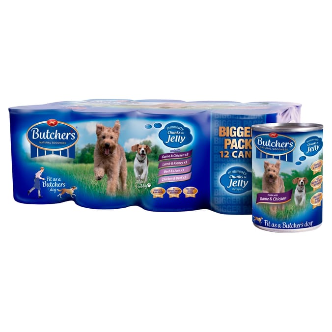 Butcher's: Meaty Chunks in Jelly Dog Food Tins 12 x 400g