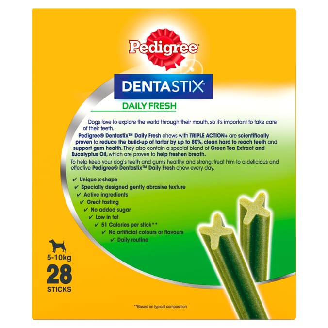 Pedigree Dentastix Fresh Daily Adult Small Dog Dental Treats 28 Sticks