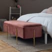 Home Collections: Velvet Ottoman with Hinged Lid: Pink