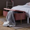 Home Collections: Velvet Ottoman with Hinged Lid: Pink