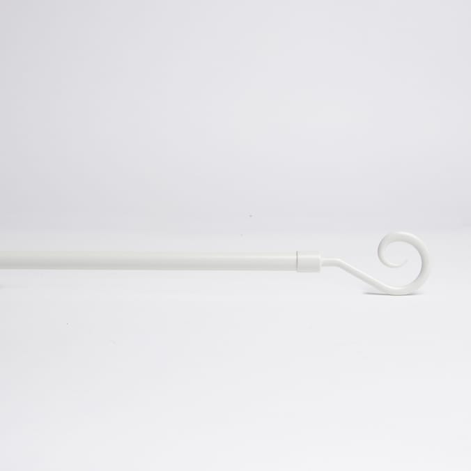 Extendable Metal Curtain Pole With Crook Finial White Home Bargains