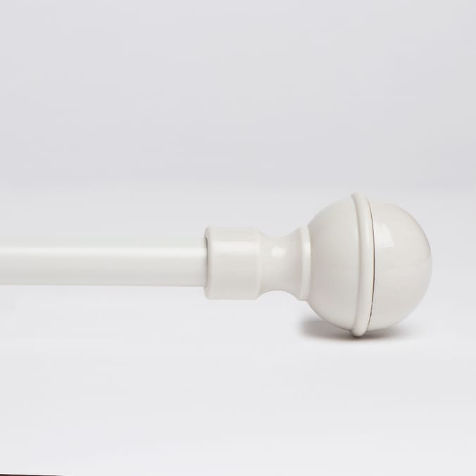 Extendable Metal Curtain Pole With Ball Finial White Home Bargains