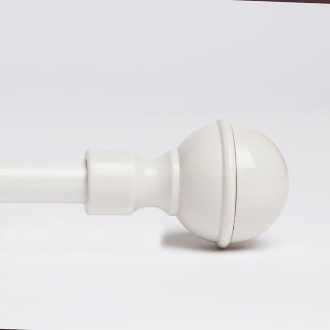 Extendable Metal Curtain Pole With Ball Finial White Home Bargains