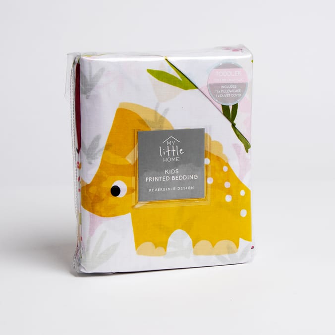 My Little Home Kids Rainbow Dinosaur Printed Bedding Home Bargains