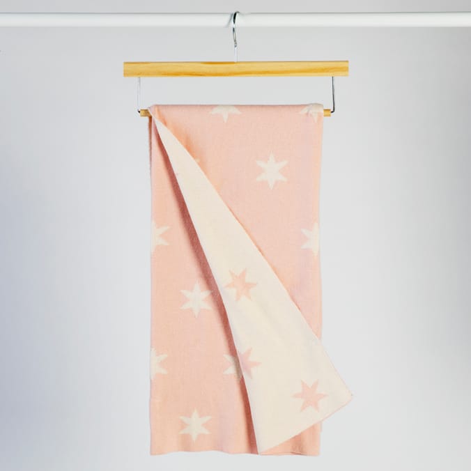 My Little Home Cotton Blanket Pink Home Bargains