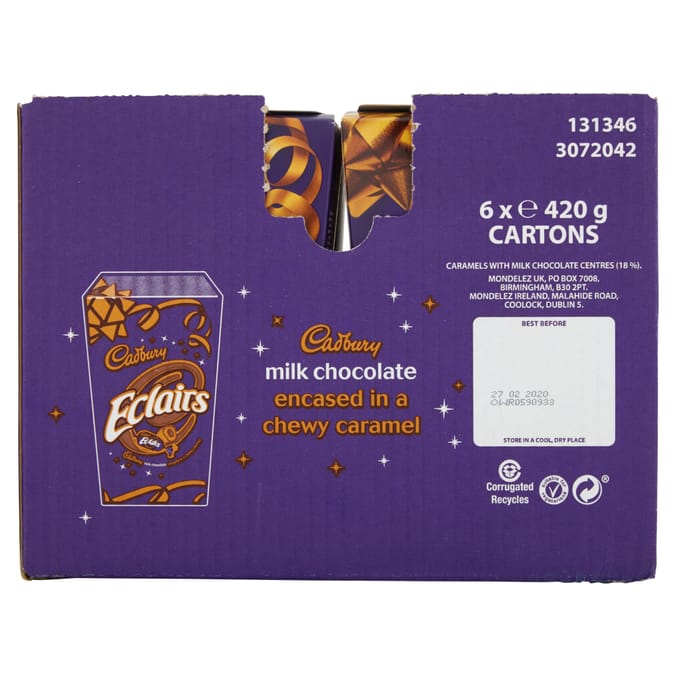 Cadbury: Eclairs Chocolate Carton 420g (Case of 6)