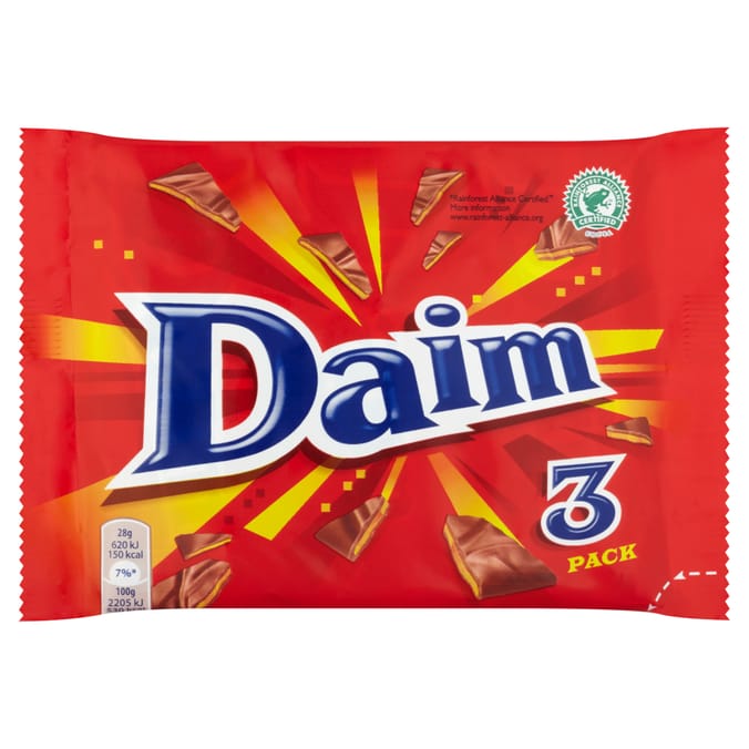 Daim Chocolate Bar 3 x 28g (24x) mondalez mondelez kraft swedish swiss chocolate almond dime bar