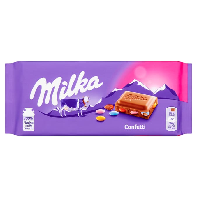 Milka Confetti Chocolate Bar 100g (22x)