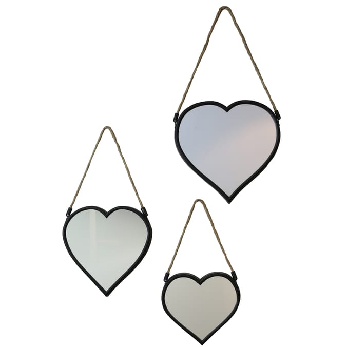 Set 3 Heart Mirrors, , arthouse, mirrors, living room, bedroom blossom