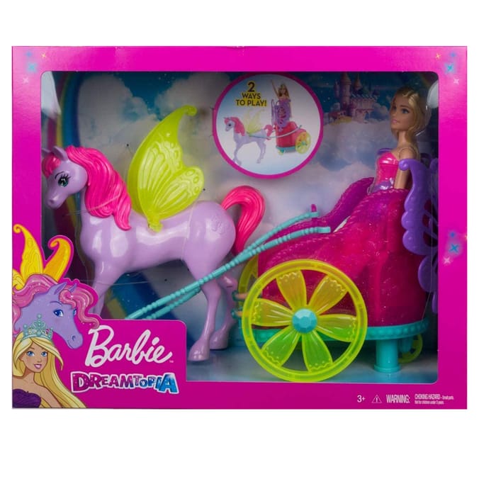 Barbie Dreamtopia Princess Doll with Fantasy Horse and Chariot