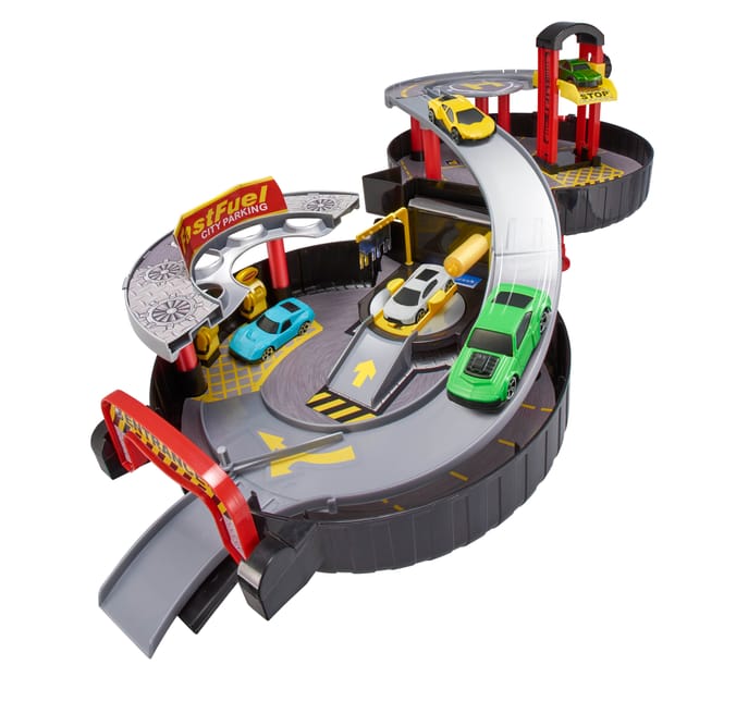 Teamsterz Packaway Garage & 1 Car, model scale cars diecast body shell, teamsters, garages one