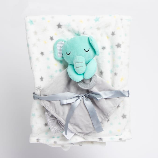 Dream & Play: Baby Blanket & Plush Set - White