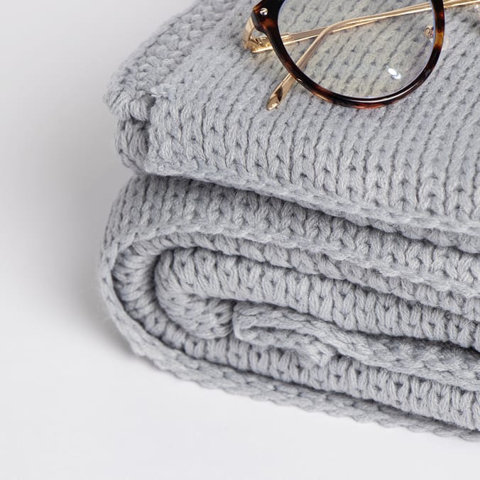 Chunky knit throw home bargains sale