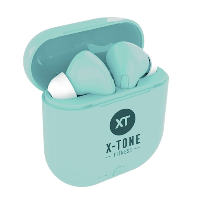 X Tone Fitness TWS Pro Buds with Charging Case Mint earphones