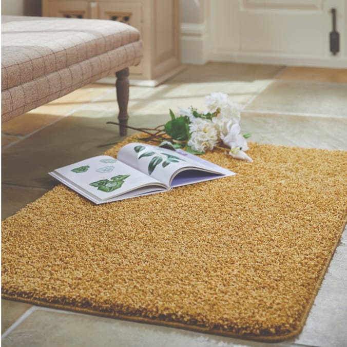 Home Collections Shaggy Washable Rug Ochre 100 x 150cm, rugs furry